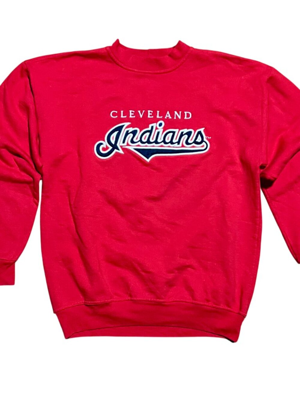 Cleveland Indians Authentic Vintage Embroidered Red Sweatshirt, Men's Medium